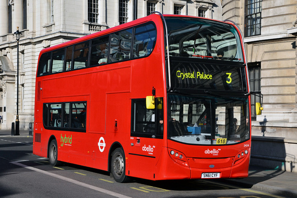 Route 3, Abellio London 2424, SN61CYF, Whitehall