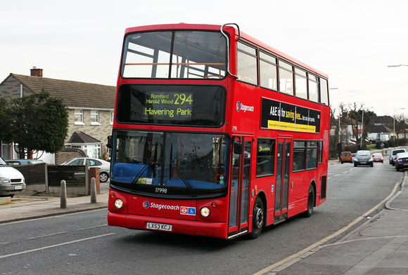 Route 294, Stagecoach London 17998, LX53KCJ, Collier Row