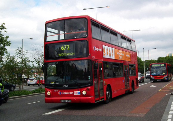 Route 672, Stagecoach London 17309, X309NNO, Woolwich