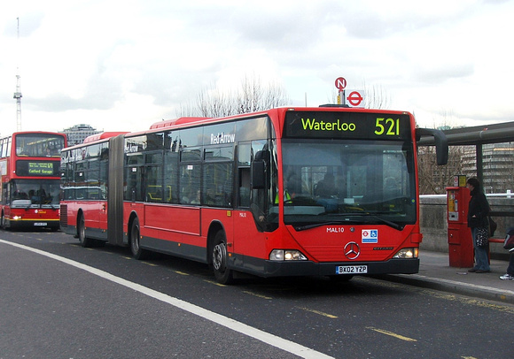 Route 521, London General, MAL10, BX02YZP, Waterloo