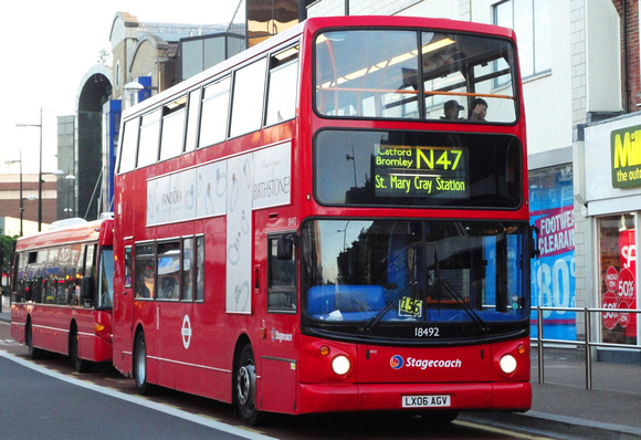 Route N47, Stagecoach London 18492, LX06AGV, Bromley