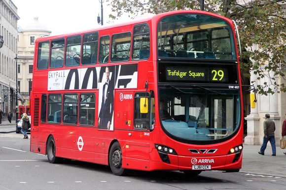 Route 29, Arriva London, DW481, LJ61CCK, Trafalgar Square