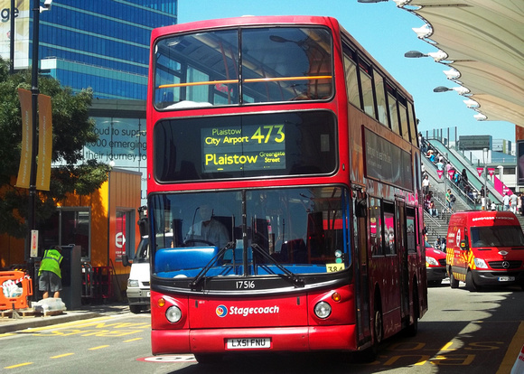 Route 473, Stagecoach London 17516, LX51FNU, Stratford