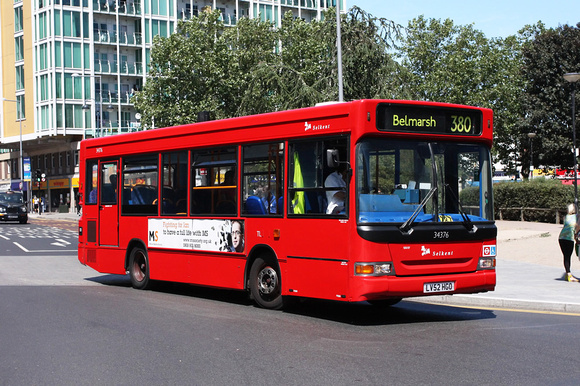 Route 380, Selkent ELBG 34376, LV52HGO, Woolwich