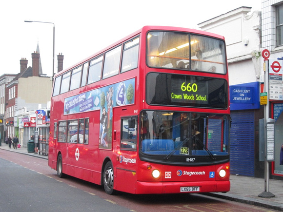 Route 660, Stagecoach London 18487, LX55BFF, Eltham