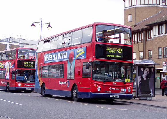 Route 87, Stagecoach London 17106, V106MEV, Romford