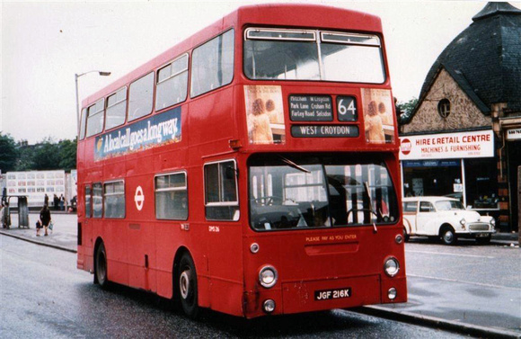 Route 64, London Transport, DMS216, JGF216K, Croydon
