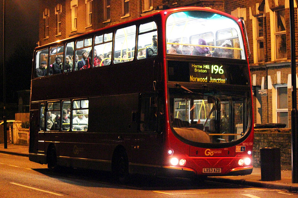 Route 196, Go Ahead London, WVL138, LX53AZO, Herne Hill