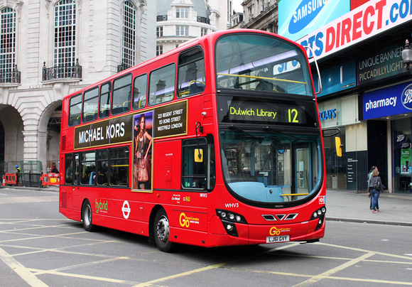 Route 12, Go Ahead London, WHV3, LJ61GVY, Piccadilly Circus