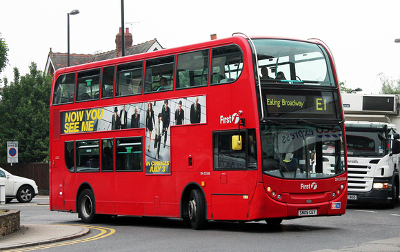 Route E1, First London, DN33588, SN09CEY, Ealing Broadway