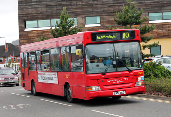 Route 110,  London United RATP, DPS587, SN51TBO, West Middlesex Hospital