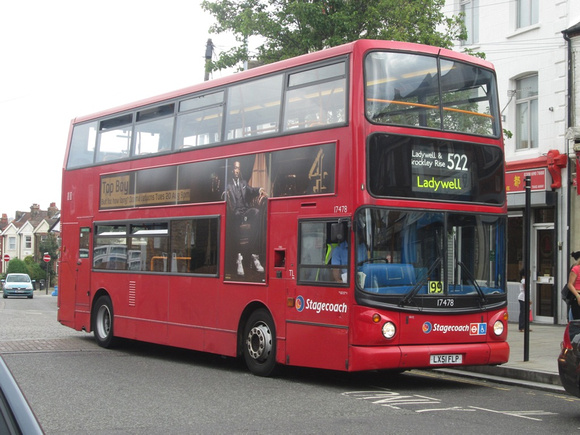 Route 522, Stagecoach London 17478, LX51FLP, Brockley Rise
