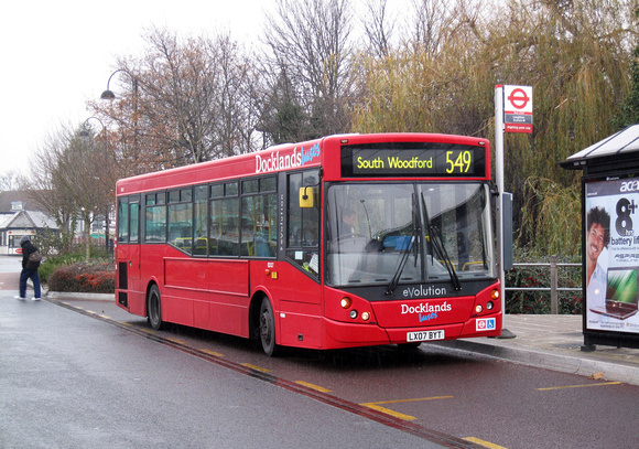 Route 549, Docklands Buses, ED27, LX07BYT, Loughton