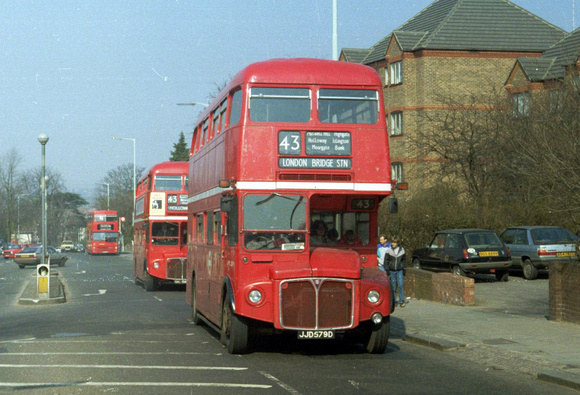 Route 43, London Transport, RML2579, JJD579D, Muswell Hill