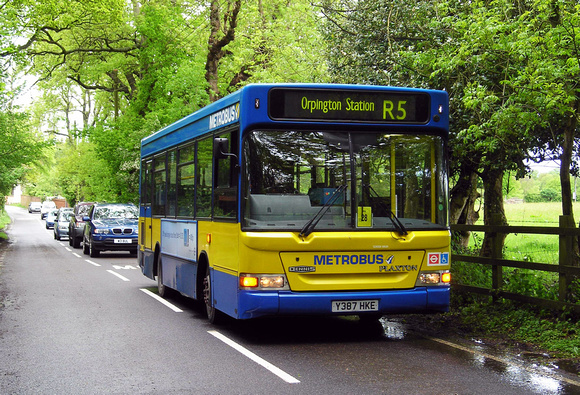Route R5, Metrobus 387, Y387HKE, Cudham Lane