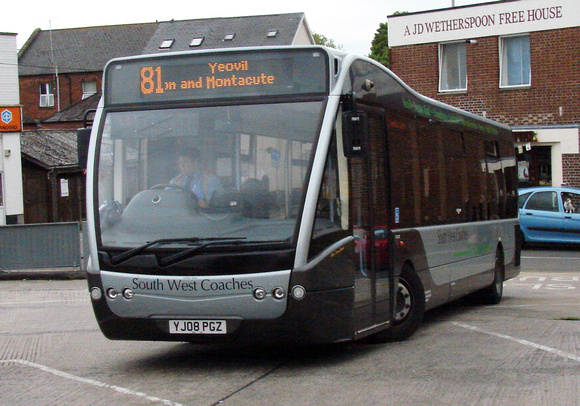 Route 81, South West Coaches, YJ08PGZ, Yeovil