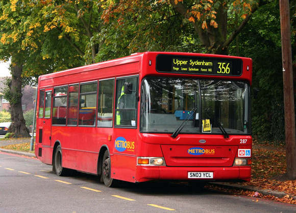 Route 356, Metrobus 287, SN03YCL, Shirley