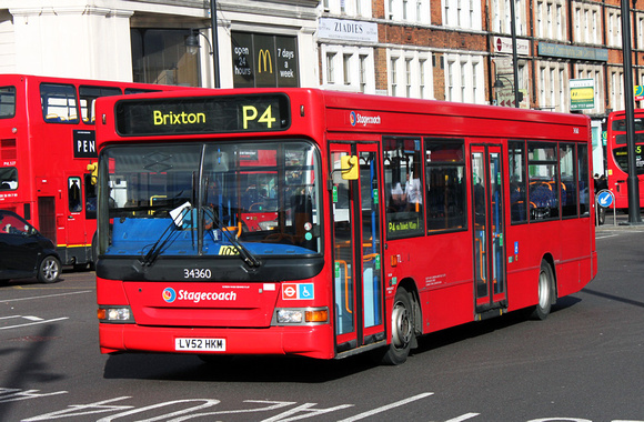 Route P4, Stagecoach London 34360, LV52HKM, Brixton