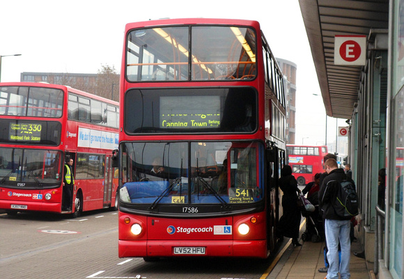 Route 541, Stagecoach London 17586, LV52HFU, Canning Town