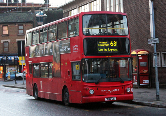 Route 681, London United RATP, TA336, SN03EBG, Hounslow