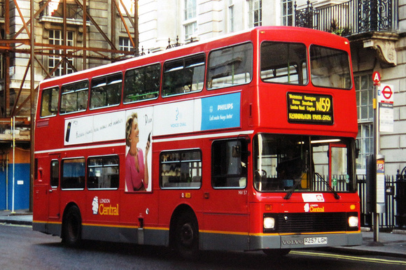 Route N159, London Central, NV57, R257LGH, Trafalgar Square