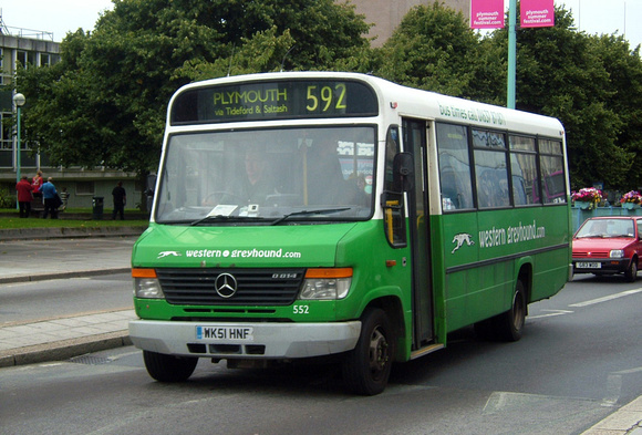 Route 592, Western Greyhound 552, WK51HNF, Plymouth