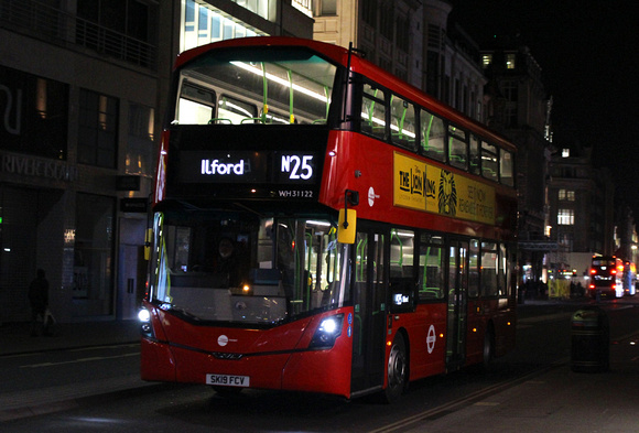 Route N25, Tower Transit, WH31122, SK19FCV, Oxford St