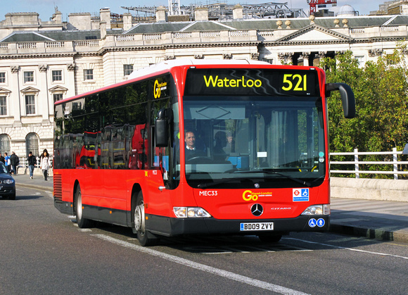 Route 521, Go Ahead London, MEC33, BD09ZVY, Waterloo