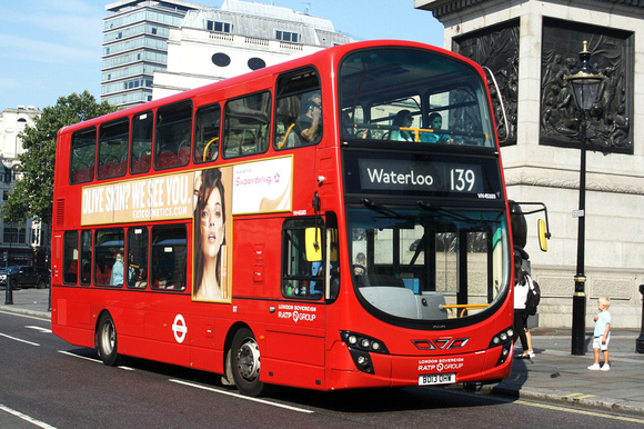 Route 139, London Sovereign RATP, VH45103, BU13OHW, Trafalgar Square