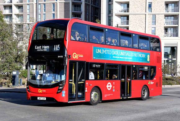Route 115, Go Ahead London, EH135, YW17JUA, Canning Town