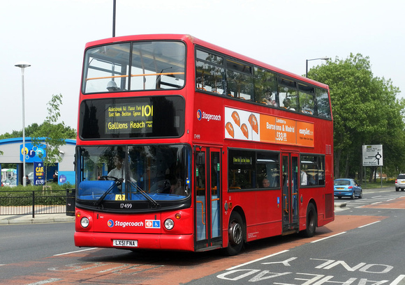 Route 101, Stagecoach London 17499, LX51FNA, Beckton
