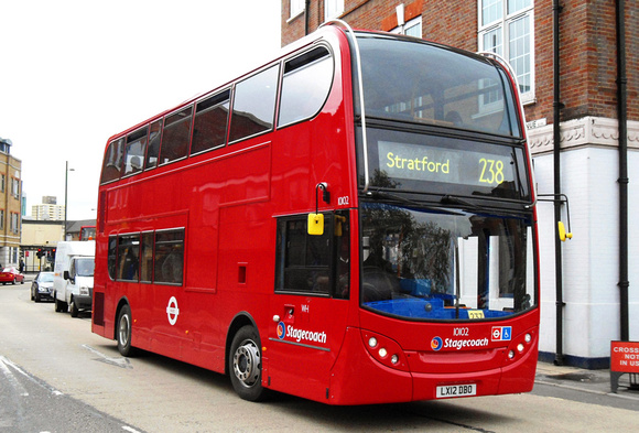 Route 238, Stagecoach London 10102, LX12DBO, Stratford