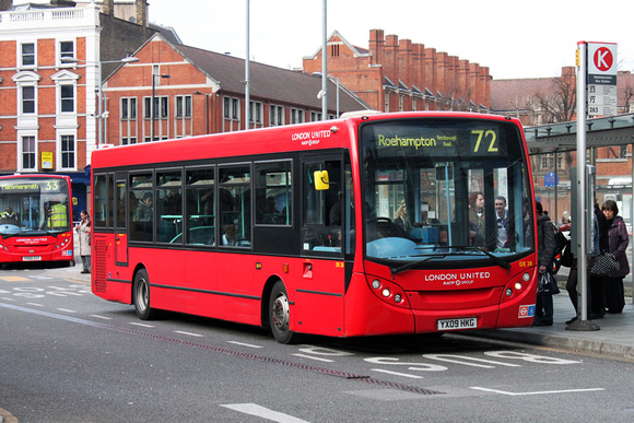 Route 72, London United RATP, DE38, YX09HKG, Hammersmith