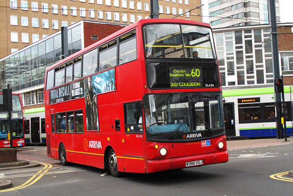 Route 60, Arriva London, DLA186, W386VGJ, Croydon