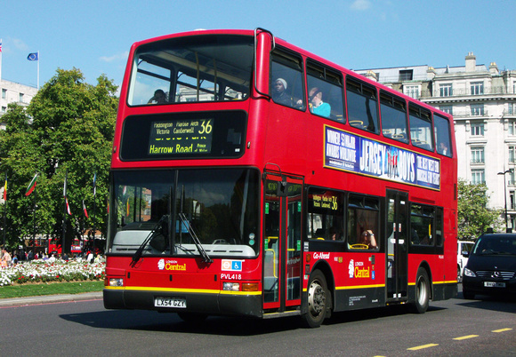 Route 36, London Central, PVL418, LX54GZY, Marble Arch