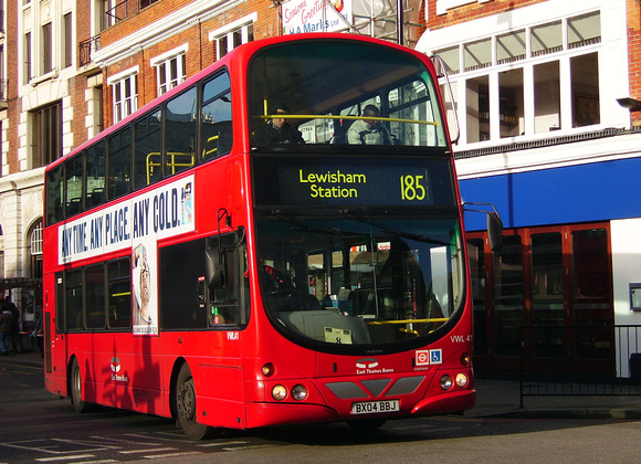 Route 185, East Thames Buses, VWL41, BX04BBJ, Victoria