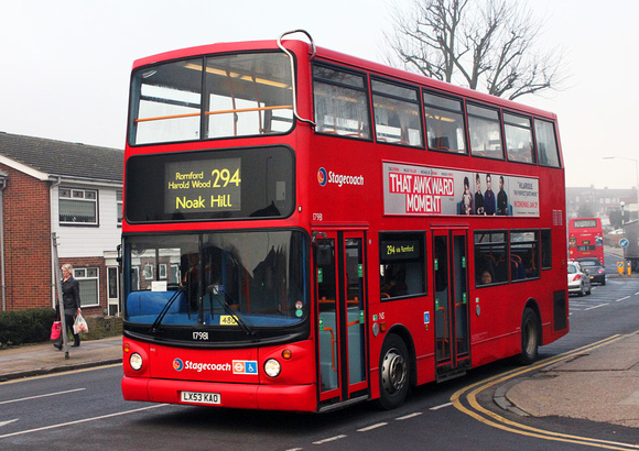 Route 294, Stagecoach London 17981, LX53KAO, Collier Row