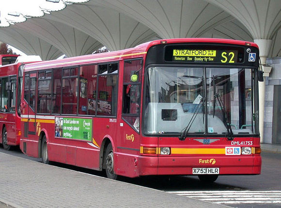 Route S2, First London, DML41753, X753HLR, Stratford