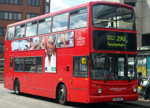 Route 290, London United RATP, TA221, SN51SZC, Staines