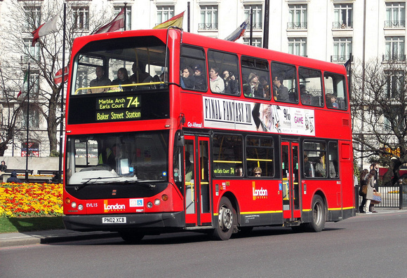 Route 74, London General, EVL15, PN02XCB, Marble Arch