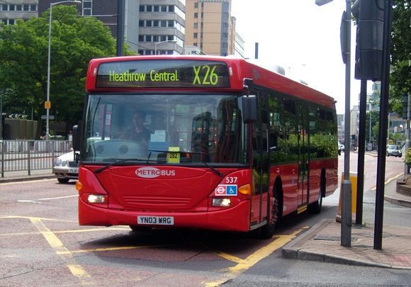 Route X26, Metrobus 537, YN03WRG, Croydon