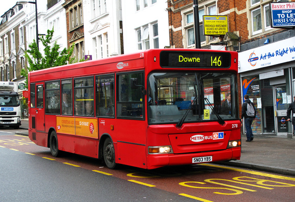 Route 146, Metrobus 278, SN03YBS, Bromley South Stn
