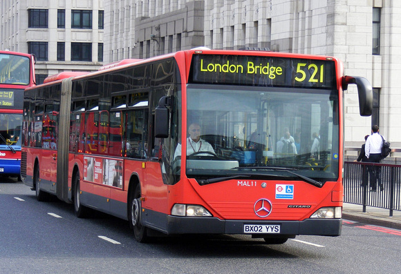 Route 521, London General, MAL11, BX02YYS, London Bridge