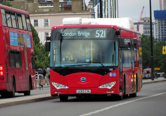 Route 521, Go Ahead London, EB1, LC63CYA, Waterloo Bridge