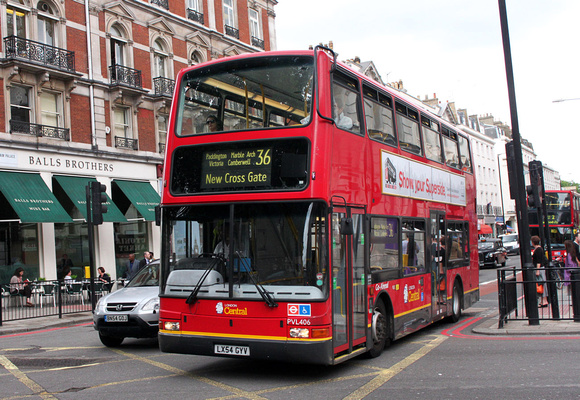 Route 36, London Central, PVL406, LX54GYV, Victoria