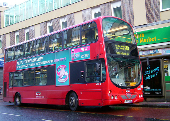 Route 180, East Thames Buses, VWL4, LB02YXA, Woolwich