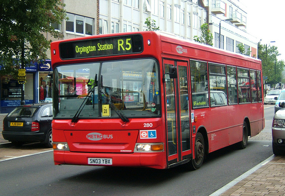 Route R5, Metrobus 280, SN03YBX, Orpington