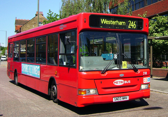 Route 246, Metrobus 218, SN03WMV, Bromley