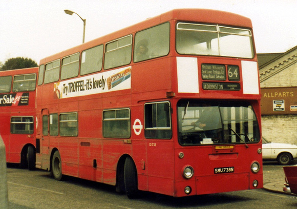 Route 64, London Transport, D1738, SMU738N, Croydon