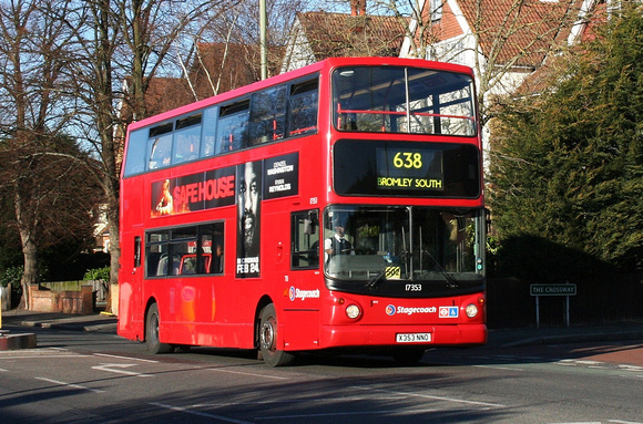 Route 638, Stagecoach London 17353, X353NNO, Mottingham